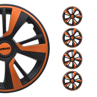 OMAC® - 14" Black and Orange Wheel Covers