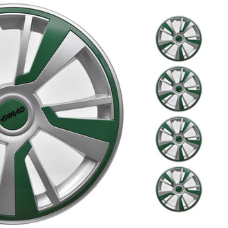 OMAC® - 14" Gray with Green Insert Wheel Covers