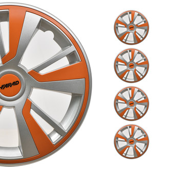 OMAC® - 14" Grey with Orange Insert Wheel Covers