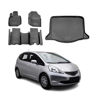 OMAC® - Classic 1st, 2nd Row & Cargo Black Floor Mat and Cargo Liner Set