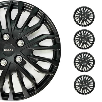 OMAC® - 14" Black Silver Wheel Covers
