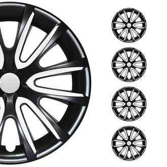 OMAC® - 15" Toyota Black White Gloss Wheel Covers
