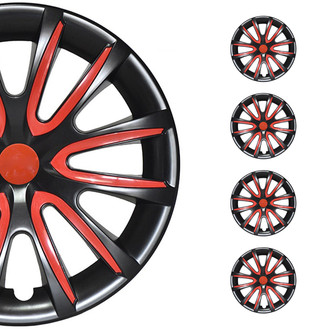 OMAC® - 16" Suzuki Black Red Gloss Wheel Covers