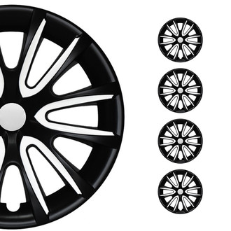 OMAC® - 15" Audi Black Matt White Matte Wheel Covers