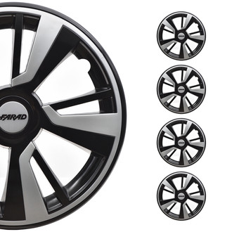 OMAC® - 16" Dodge Light Gray Black Gloss Wheel Covers