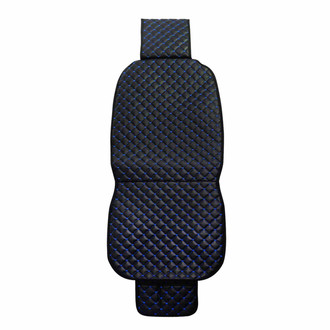 OMAC® - Black & Blue Leather Breathable 1st Row Black & Blue Seat Cover Pad