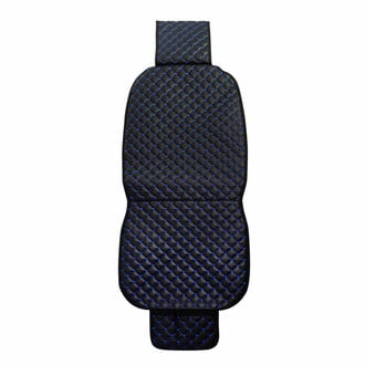 OMAC® - Black & Blue Leather Breathable 1st Row Black & Blue Seat Cover Pad