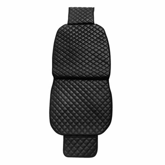 OMAC® - Black Leather Breathable 1st Row Black Seat Cover Pad