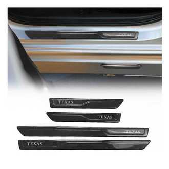 OMAC® - Carbon Fiber Door Sill Covers with Texas Logo