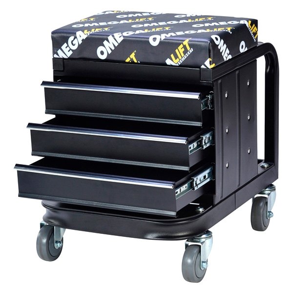 Omega Lift Equipment® - 450 lb Rectangular Creeper Seat with Tool Box