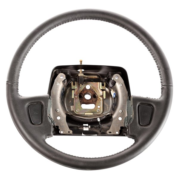 Omix-ADA® - Black Leather Steering Wheel with Black Grip