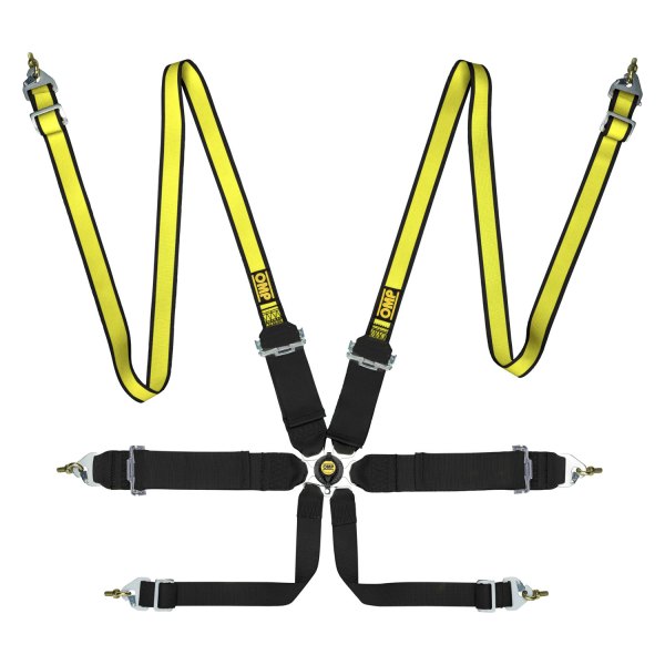OMP® - 6-Point FIA 8853/2016 Saloon Safety Harness Sets, Black & Yellow