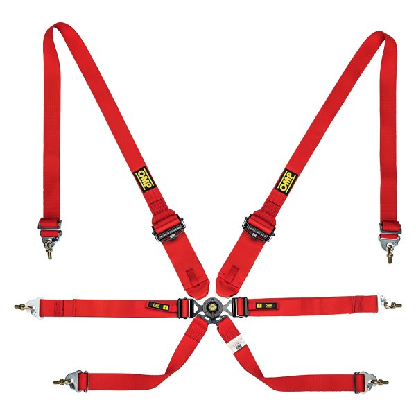 OMP® - 6-Point FIA 8853/2016 Saloon Safety Harness Sets, Red