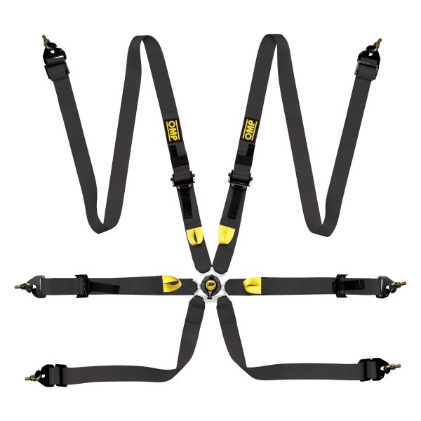 OMP® - 6-Point First 2" FIA Safety Harness Set, Black