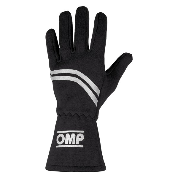 OMP® - Dijon Series Black Fireproof Fabric L Racing Gloves