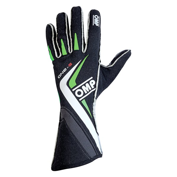 OMP® - One S Series Black/Fluorescent Green S Racing Gloves