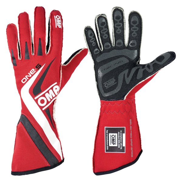 OMP® - One S 2016 Series Red L Racing Gloves