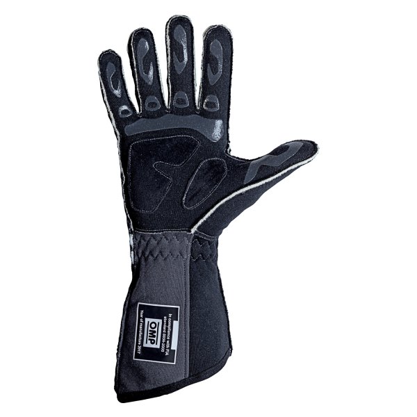 OMP® - Tecnica EVO Series Black Flame Retardant Silicon L Racing Gloves