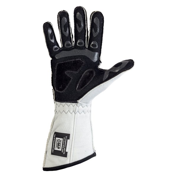 OMP® - Tecnica EVO Series White Flame Retardant Silicon M Racing Gloves
