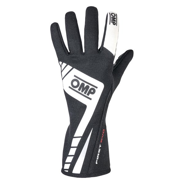 OMP® - First EVO 2016 Series Black Fireproof Fabric M Racing Gloves