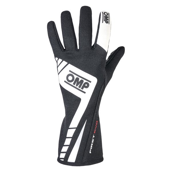 OMP® - First EVO 2016 Series Black Fireproof Fabric S Racing Gloves