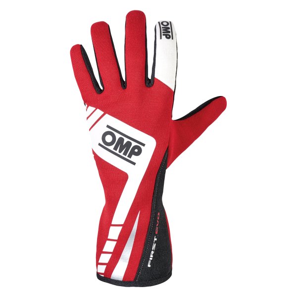 OMP® - First EVO 2016 Series Red Fireproof Fabric S Racing Gloves