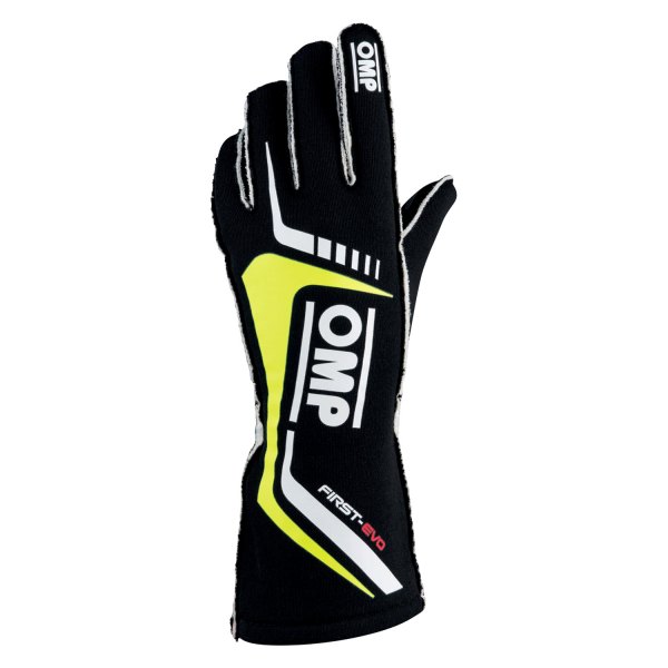 OMP® - First EVO Series Black/Yellow L Racing Gloves