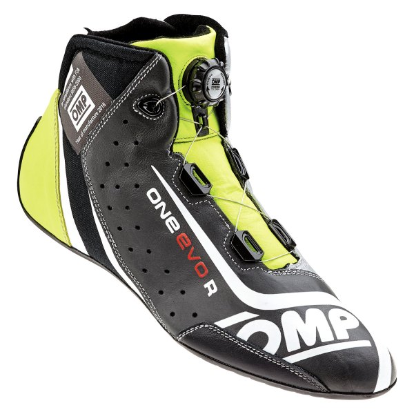 OMP® - One EVO R Series Black/Silver/Yellow 37 Driving Shoes