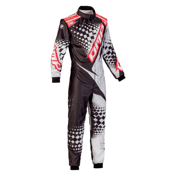 OMP® - 2R Series Black/Silver/Red 44 Karting Suit