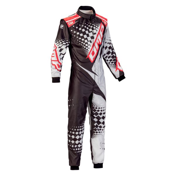 OMP® - 2R Series Black/Silver/Red 52 Karting Suit