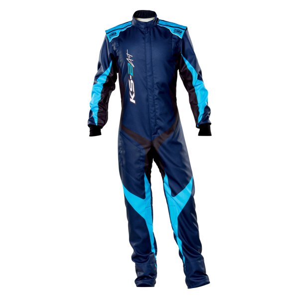OMP® - KS-2 ART Series Navy Blue/Cyan 120 Child Racing Suit