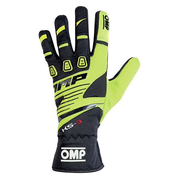 OMP® - KS-3 2018 Series Yellow/Black XS Racing Gloves