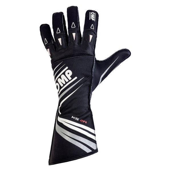 OMP® - KS-2R Series Black M Racing Gloves