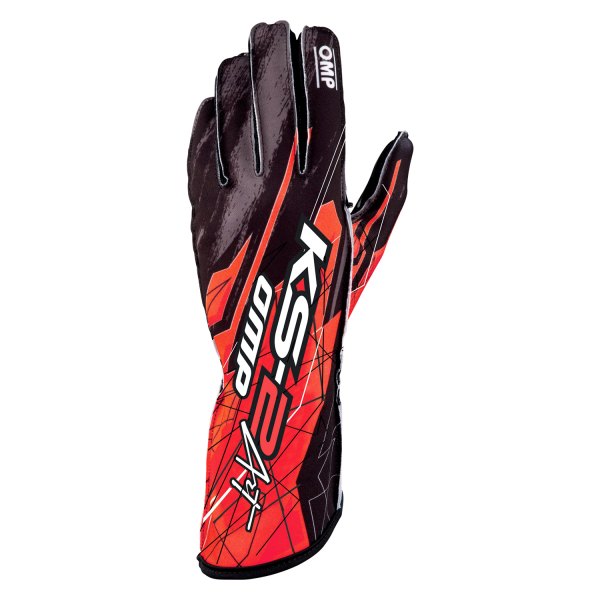 OMP® - KS-2 ART Series Red L Racing Gloves