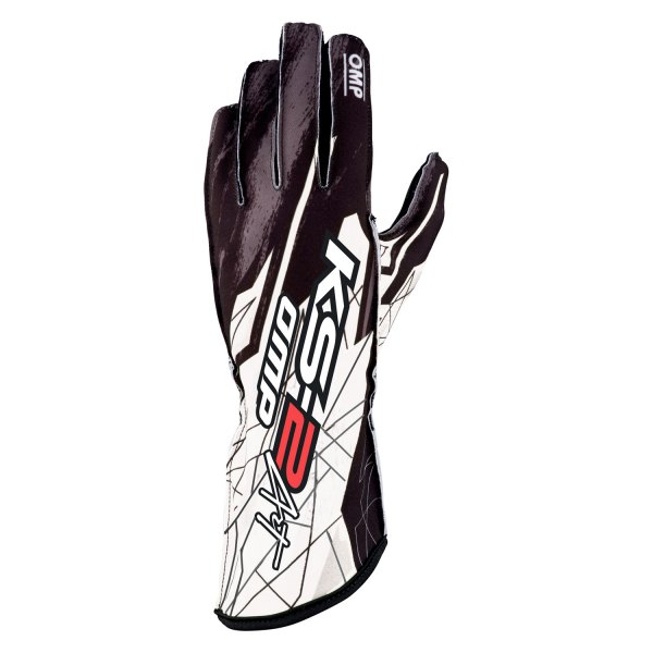 OMP® - KS-2 ART Series White L Racing Gloves