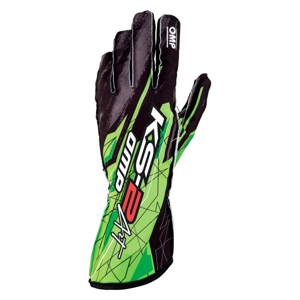 OMP® - KS-2 ART Series Green L Racing Gloves
