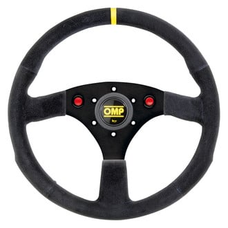 OMP® OD0-2042-A02-071 - 3-Spoke 320 ALU SP Series Racing Steering Wheel with Center Hole Perforation