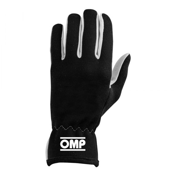 OMP® - Rally Series Black Fireproof Fabric L Racing Gloves