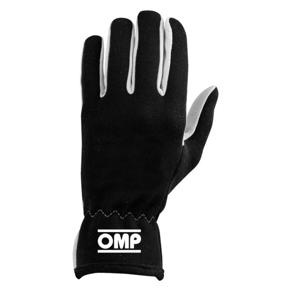 OMP® - Rally Series Black Fireproof Fabric S Racing Gloves