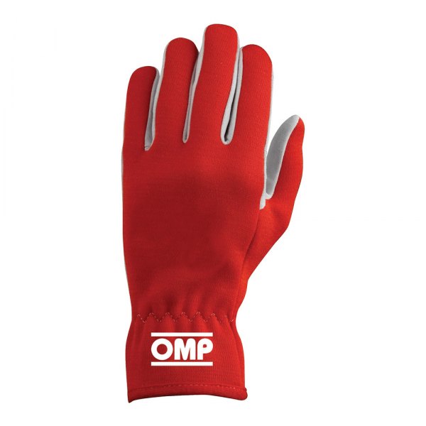 OMP® - Rally Series Red Fireproof Fabric L Racing Gloves