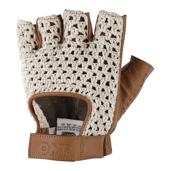 OMP® - Tazio Series Brown Leather L Racing Gloves