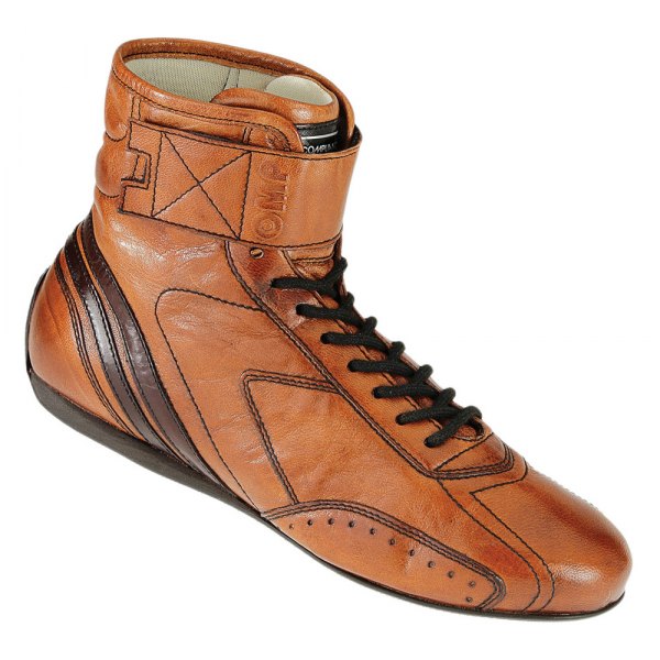 OMP® - Carrera Series Light Brown Leather 40 High Driving Boots
