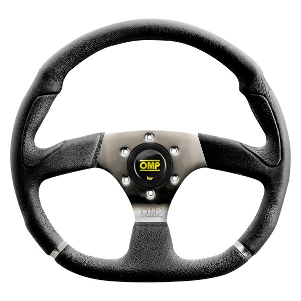 OMP® - 3-Spoke Cromo Series Black Leather Racing Steering Wheel