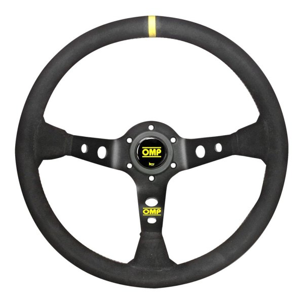 OMP® - 3-Spoke Corsica Series Racing Steering Wheel with Yellow Center Mark