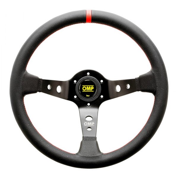 OMP® - 3-Spoke Corsica Series Racing Steering Wheel with Red Center Mark