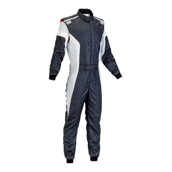 OMP® - Technica-S Series Black/White/Silver Nomex 50 Racing Suit