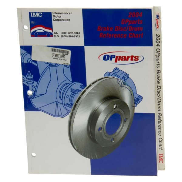 OPparts® OPBRAKECHART Brake Disc/Drum Reference Chart