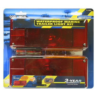 Optronics® - Driver and Passenger Side ST16/17 Series Red Rectangular Stud Mount Tail Lights