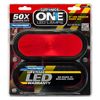 Optronics® - STL002 Series 6" Red Oval Grommet Mount Tail Lights