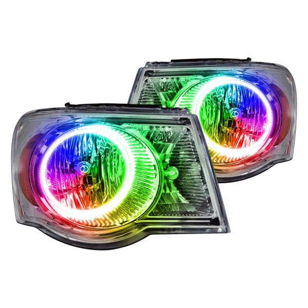 Oracle Lighting® - Chrome Crystal Headlights with ColorSHIFT SMD LED Halos Preinstalled, Chrysler Aspen